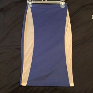 Royal blue bodycon skirt